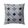 MISC Cross Diamonds Navy Indoor|Outdoor Pillow by 18x18 Blue Geometric Transitional Polyester Removable Cover