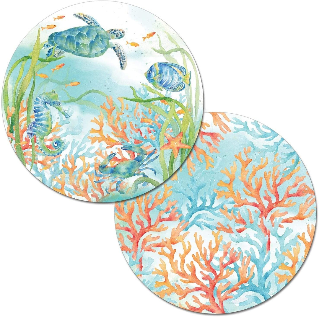 Round Wipe Clean cemats Set 4 Sea Life Serenade Color