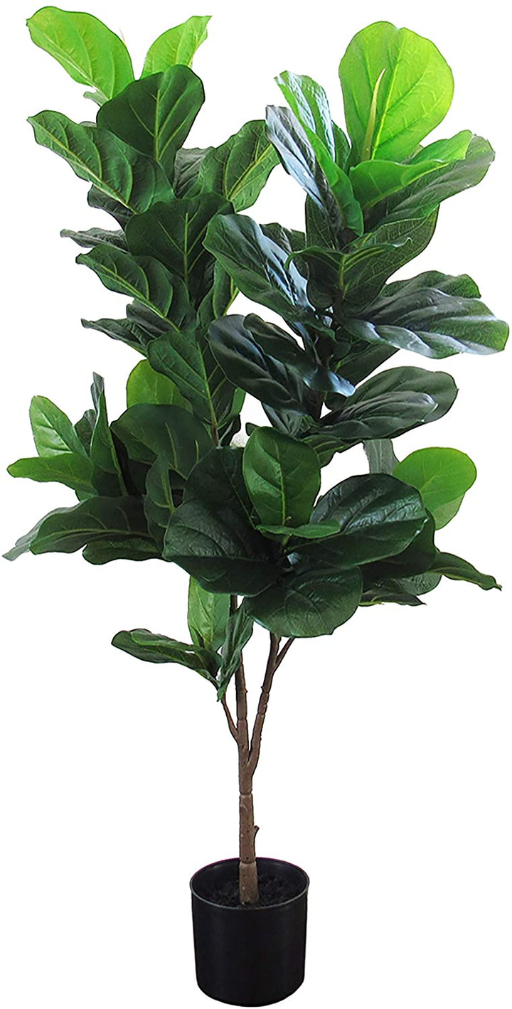 4ft Leaf Fig Tree Pot 46" H X 24" W 15" Dp