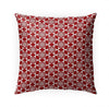 Floral Leaf Red Indoor|Outdoor Pillow by 18x18 Red Geometric Modern Contemporary Polyester Removable Cover