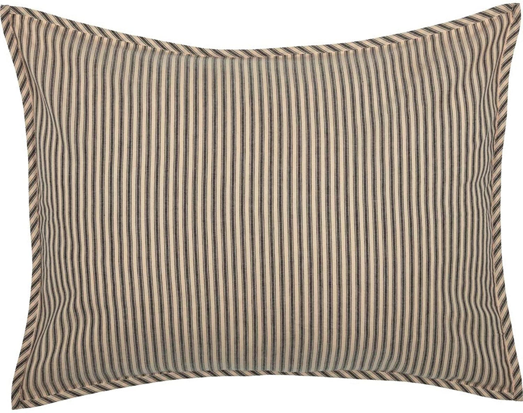 Mill Ticking Stripe King Black White Striped Farmhouse Cotton Single