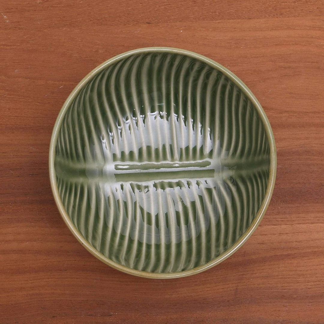 Handmade Banana Vibes Ceramic Serving Bowl (7 Inch) Green 1 Piece - Diamond Home USA