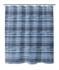 Washy Watercolor Stripe Indigo Shower Curtain by Blue Abstract Modern Contemporary Polyester