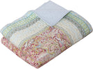 Pastel Quilted Throw Green Floral Modern Contemporary Cotton Microfiber