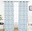MISC Watercolor Floral Leaves Room Darkening Window Curtain Grommet 2 Panels 52'' Width X 84'' Length Navy French Country Polyester Insulated
