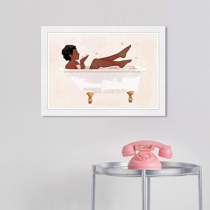 Bath Time' Fashion Glam Wall Art Framed Lifestyle White