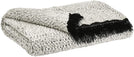 Unknown1 Black/White Throw White Solid Color Casual Chenille Handmade