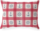 UKN Anchor Red Blue Lumbar Pillow Red Geometric Nautical Coastal Polyester Single Removable Cover
