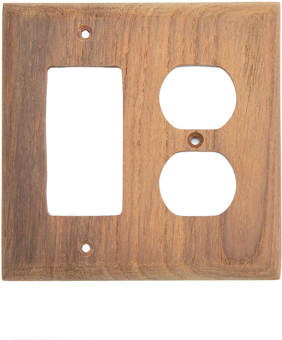 MISC Teak Rocker Switch/Duplex Receptacle Cover Switch/Receptacle Includes Hardware