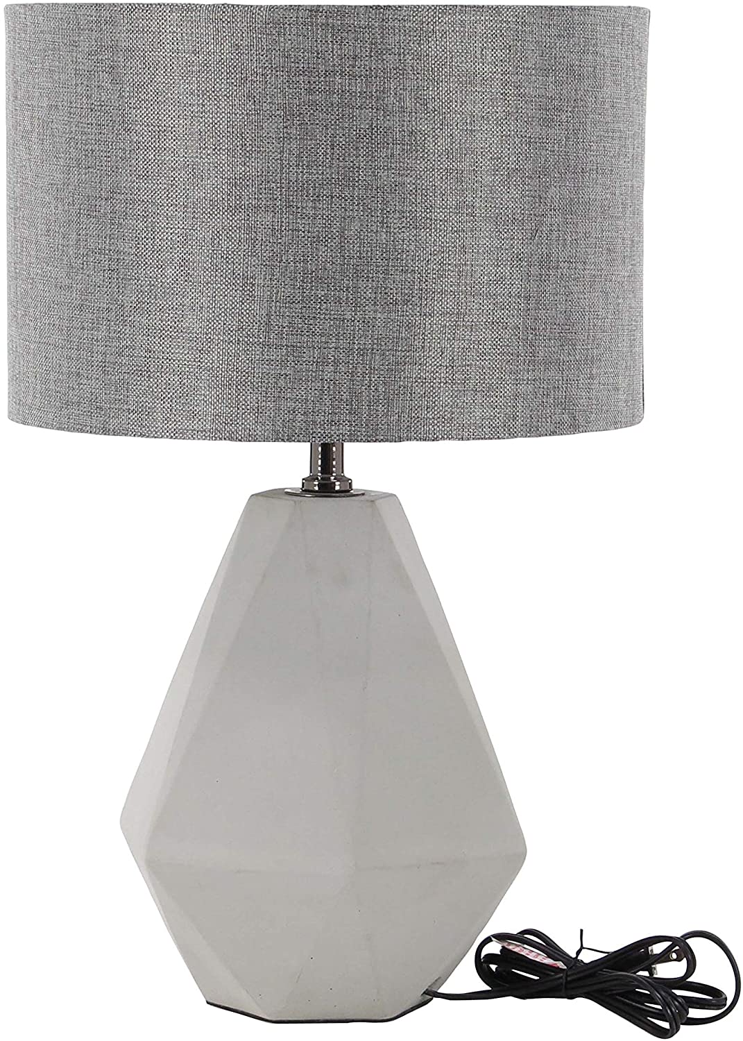 Modern Concrete Iron Faceted Pear Shaped Gray Table Lamp Grey Contemporary - Diamond Home USA