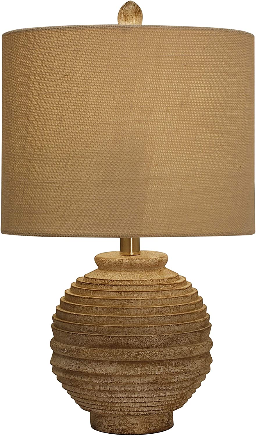 Distressed White Table Lamp Hardback Fabric Shade - Diamond Home USA