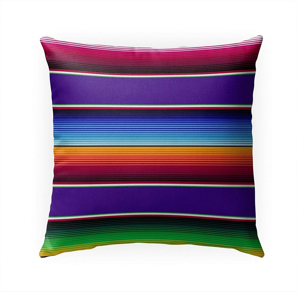 MISC Purple Indoor|Outdoor Pillow by 18x18 Pink Southwestern Polyester Removable Cover