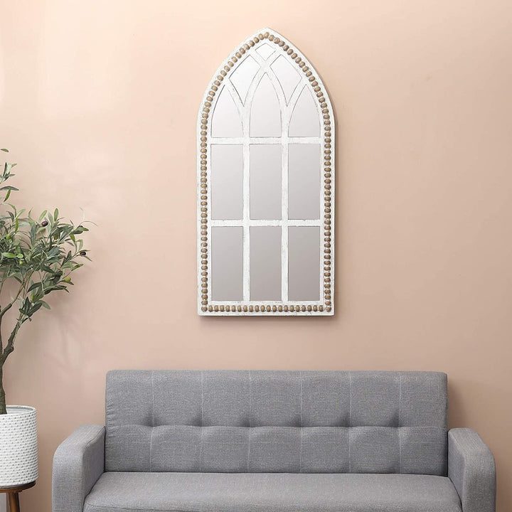 Rustic Wood Cathedral Wall Mirror Shabby Chic Includes