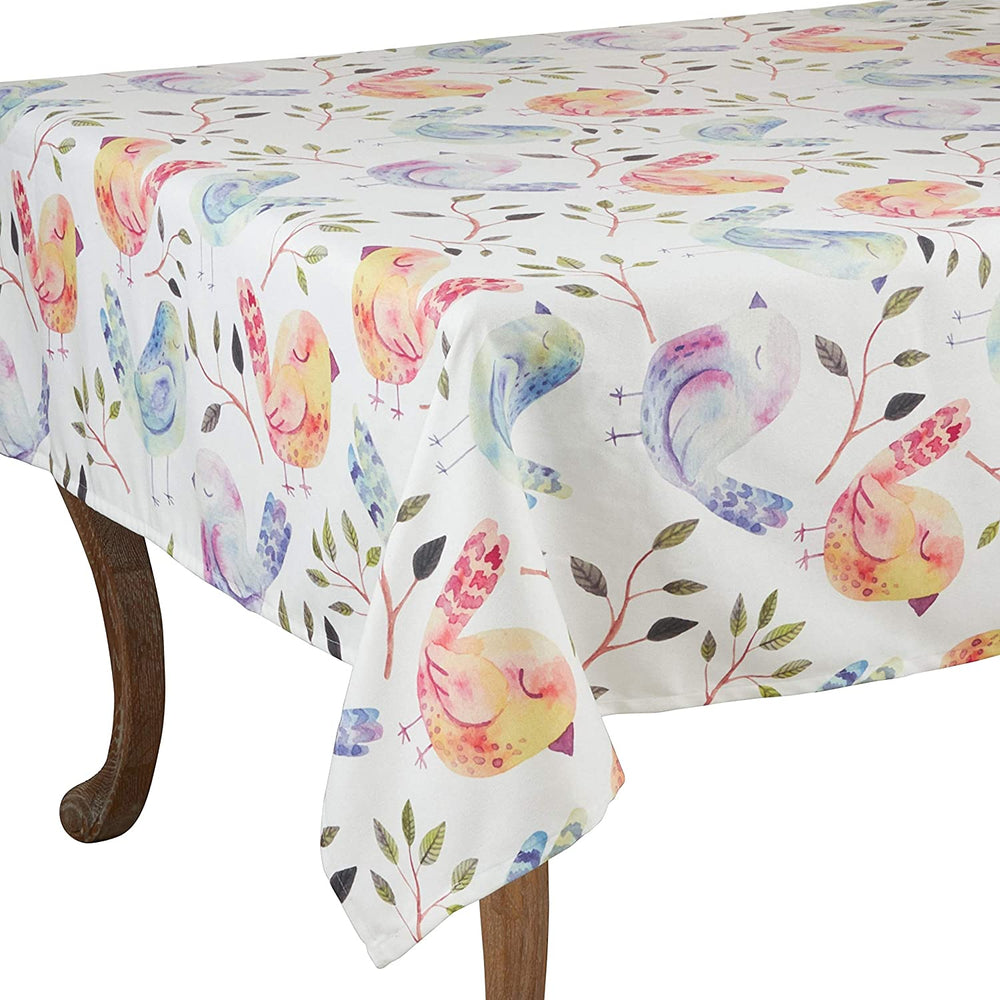 Flock Birds Design Tablecloth 55" Color Animal Modern Contemporary Square Polyester