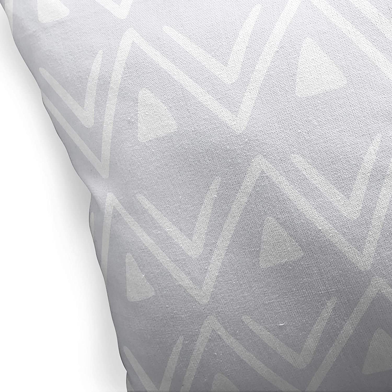 MISC Etched Zig Zag Grey Indoor|Outdoor Pillow by 18x18 Grey Geometric Southwestern Polyester Removable Cover