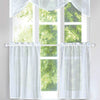 MISC Kitchen Curtain 3 Pieces Set (Rod Pocket Tier Pair/Valance) Cream Ivory White Ogee Solid 100% Polyester