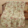 Cozy Line Silas Floral Cotton Throw Blanket Off White Casual Traditional