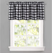 Unknown1 Houndstooth Vintage Plaid Printed Pattern Thermal Insulated Blackout Window Curtain Valance Rod Pocket Single Black Modern Contemporary