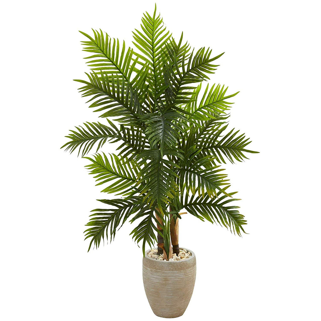 Green Areca Palm Tree Artificial Plants Tropical Indoor Palmtree Planter Floral Dypsis Lutescens Botanical Arecaeae Butterfly Palm 5 Foot Golden