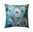 Feather Blue Indoor|Outdoor Pillow by 18x18 Blue Geometric Modern Contemporary Polyester Removable Cover