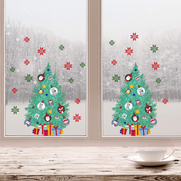 Christmas Tree Snowflakes Wall Sticker Nursery Gift Green