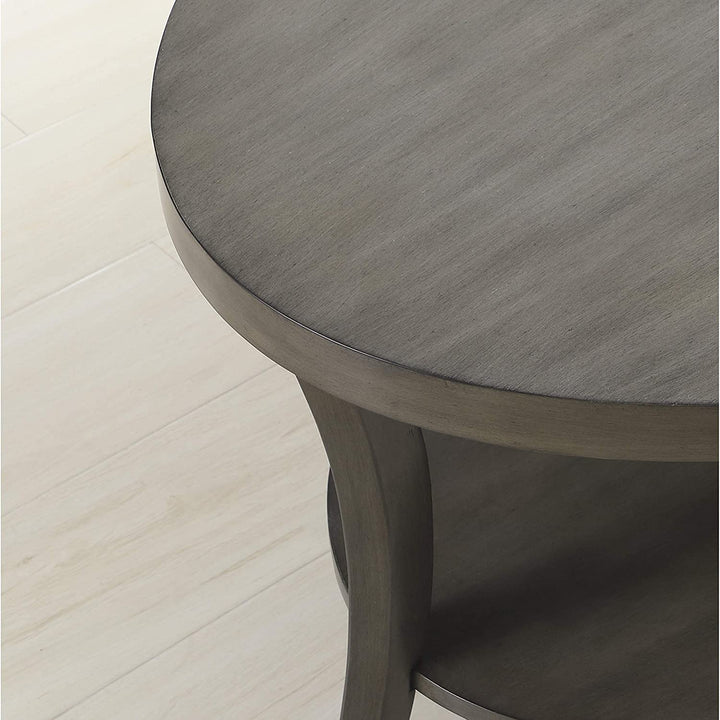 Contemporary Oval Shelf End Table Gray Grey Modern Wood Finish - Diamond Home USA