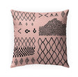 MISC Moroccan Patchwork Pink Indoor|Outdoor Pillow by 18x18 Pink Southwestern Polyester Removable Cover