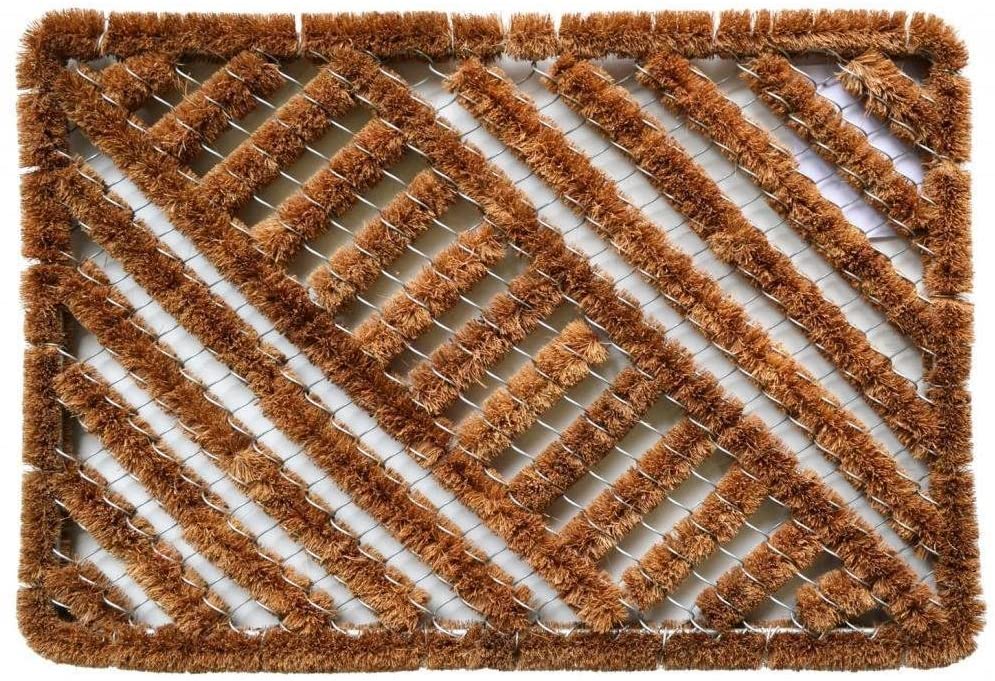 Outdoor Coconut Fiber Diagonal Door Mat (2' X 1'4) Casual