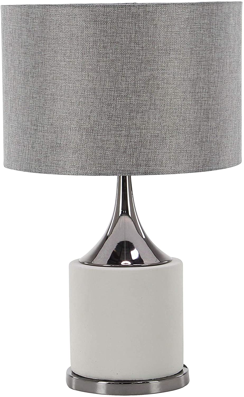 Grey Concrete Table Lamp 24" Uplight Desk Lamp Drum Shade