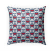 Squad Red Blue White Indoor|Outdoor Pillow by 18x18 Red Geometric Modern Contemporary Polyester Removable Cover