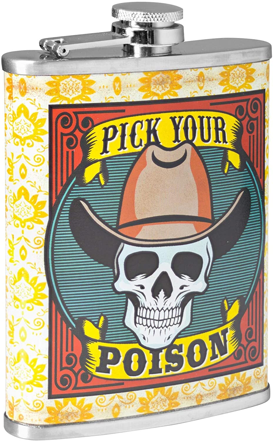 Pick Your Poison Stainless Steel 8 Oz Flask Color