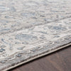 Blue Grey Traditional Area Rug 5'3" X 7'3" White Medallion Oriental Rectangle Polyester Polypropylene Latex Free