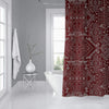 MISC Burgundy Shower Curtain by 71x74 Red Geometric Southwestern Polyester
