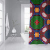 MISC Red Green Shower Curtain by 71x74 Red Geometric Traditional Polyester