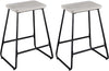 Weathered Driftwood Counter Stool Set 2 Black Industrial Modern Contemporary Transitional Iron Laminate Powder Coated Footrest