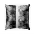 Zen Stripe Block Bw Indoor|Outdoor Pillow by 18x18 Black Modern Contemporary Polyester Removable Cover