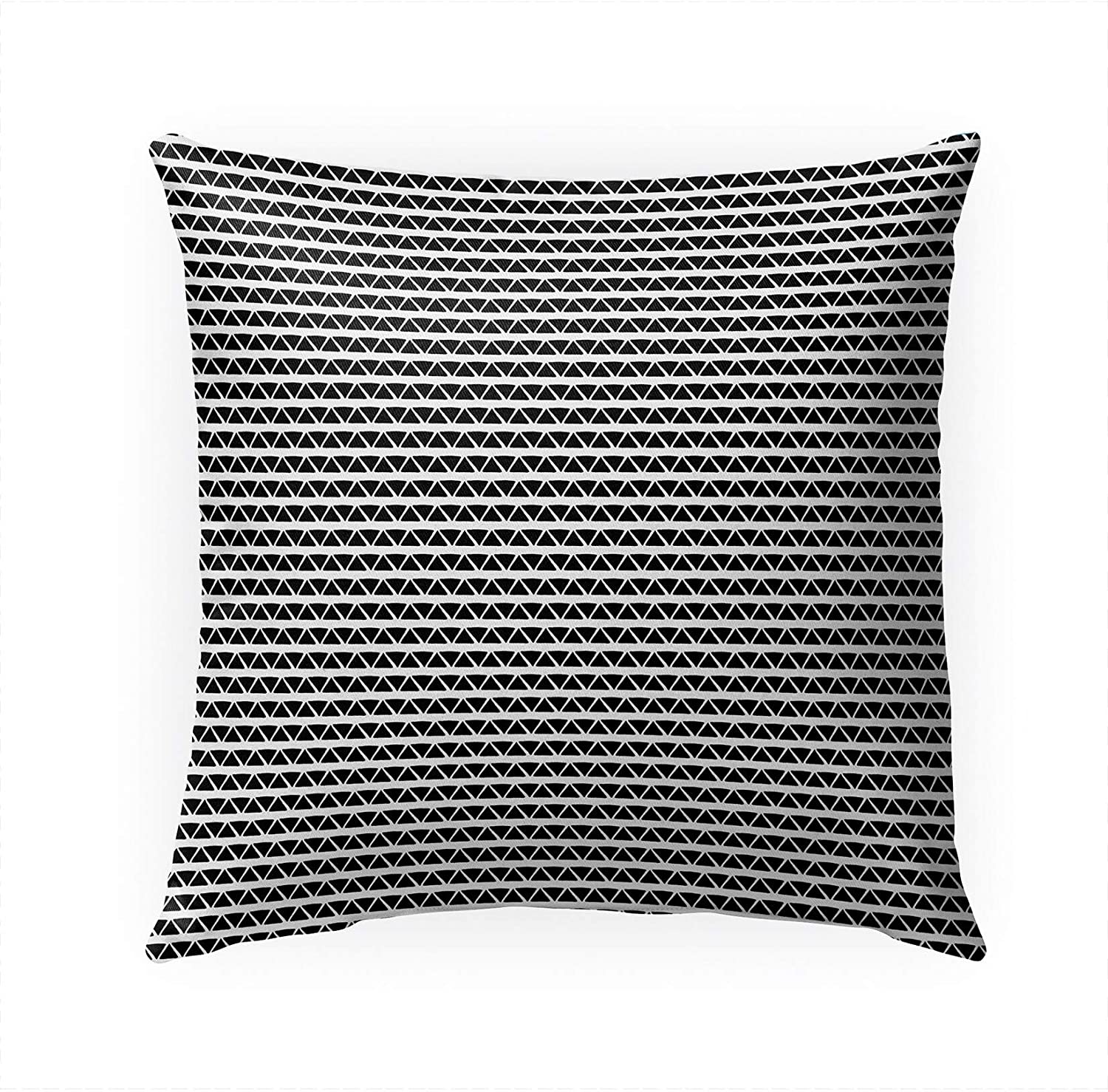 Triangle Tribal Pattern Indoor|Outdoor Pillow by Northern Whimsy 18x18 Black Geometric Modern Contemporary Polyester Removable Cover