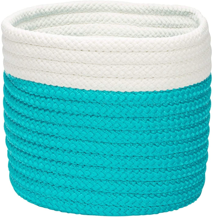 Outdoor Mini Accent Basket Turquoise 10"x10"x8" Blue