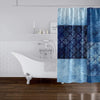 MISC Eclectic Bohemian Patchwork Blue Shower Curtain by 71x74 Blue Patchwork Bohemian Eclectic Polyester