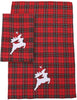 Applique Tartan Christmas Decorative Towels 14 x22 Set 2 Color