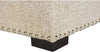 MISC Camel Square Upholstered Nail Trimmed Storage Ottoman Beige Solid Traditional Polyester Wood Finish Nailheads