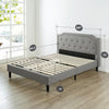 Zinus Upholstered Scalloped Button Tufted Platform Bed with Wooden Slat Support / Design Award Finalist, Full