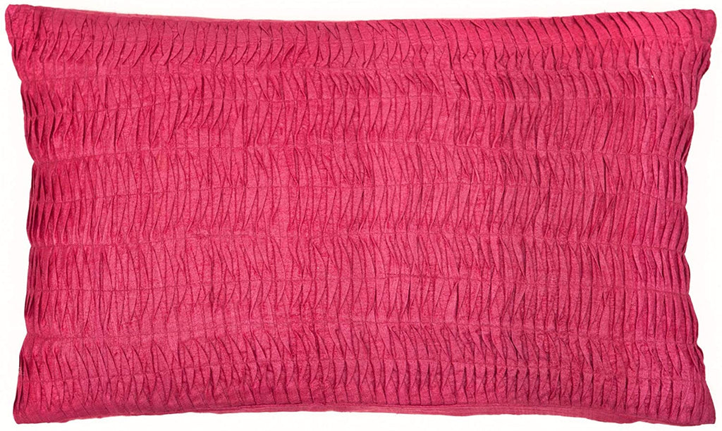 Handmade Shell Magenta Decorative Accent Pillow Pink Modern Contemporary Cotton
