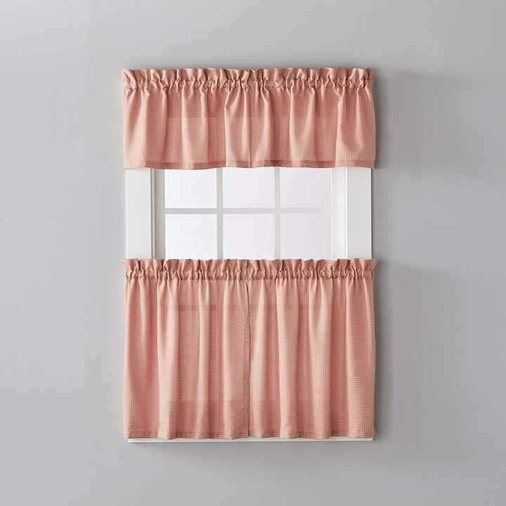 Rust 13 inch Valance Orange Solid Mid Century Modern Transitional Polyester Blend - Diamond Home USA