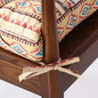 MISC San Tan Triple Layered Chair Pad 18 Inches X Grey Geometric Southwestern Cotton Microfiber Polyester Ties