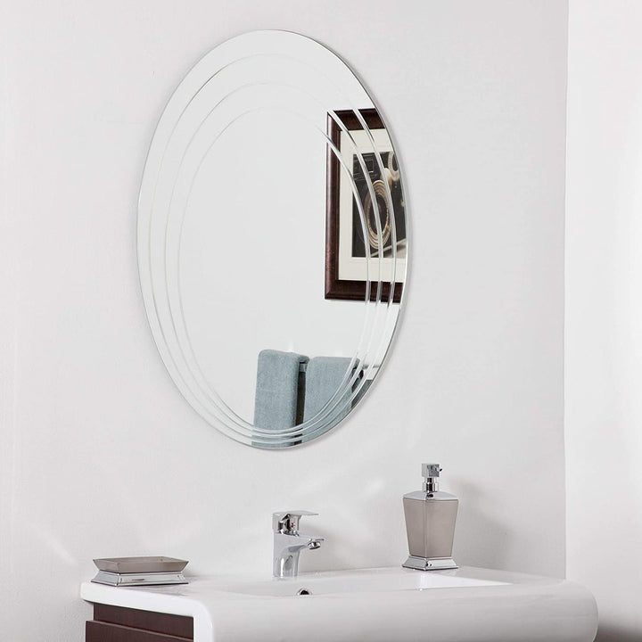 Modern Bathroom Mirror Silver 31 5hx23 6wx 5d Mid Century