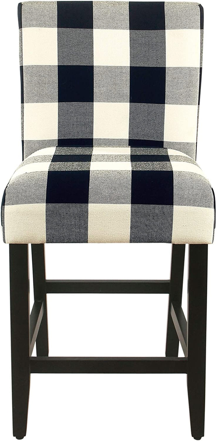 /Cream Plaid upholstered Counter Chair 24 Inches