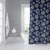 Unknown1 Geometric Floral Shower Curtain Blue Modern Contemporary Polyester