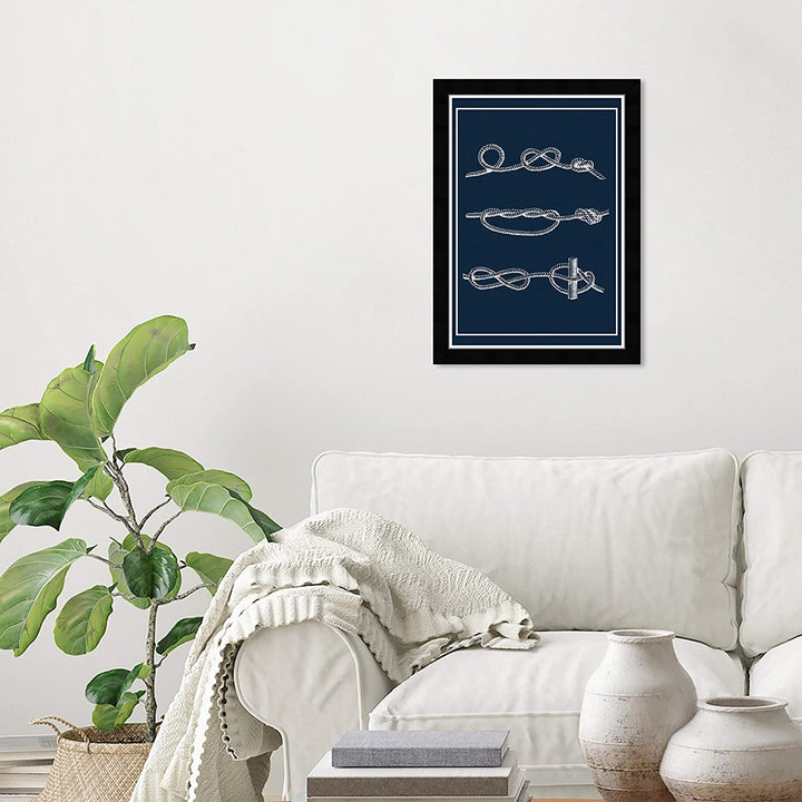 Knots B' al Coastal Wall Art Framed Sports Black White