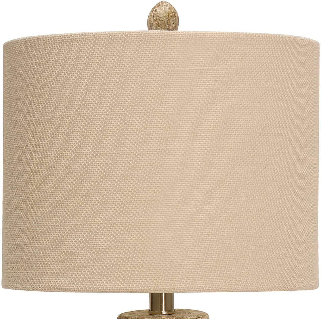 Distressed White Table Lamp Hardback Fabric Shade - Diamond Home USA